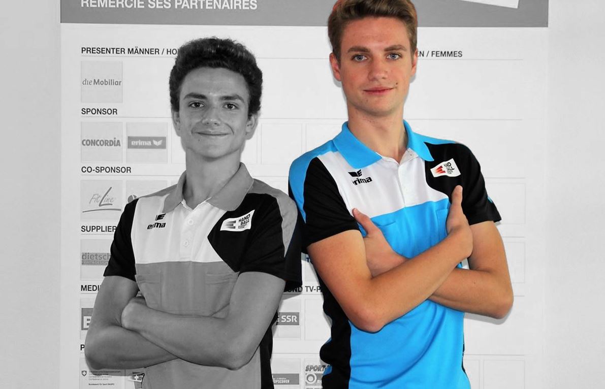 Simon Hardegger (rechts) mit Schiedsrichter-Partner Linus Hardegger..JPG