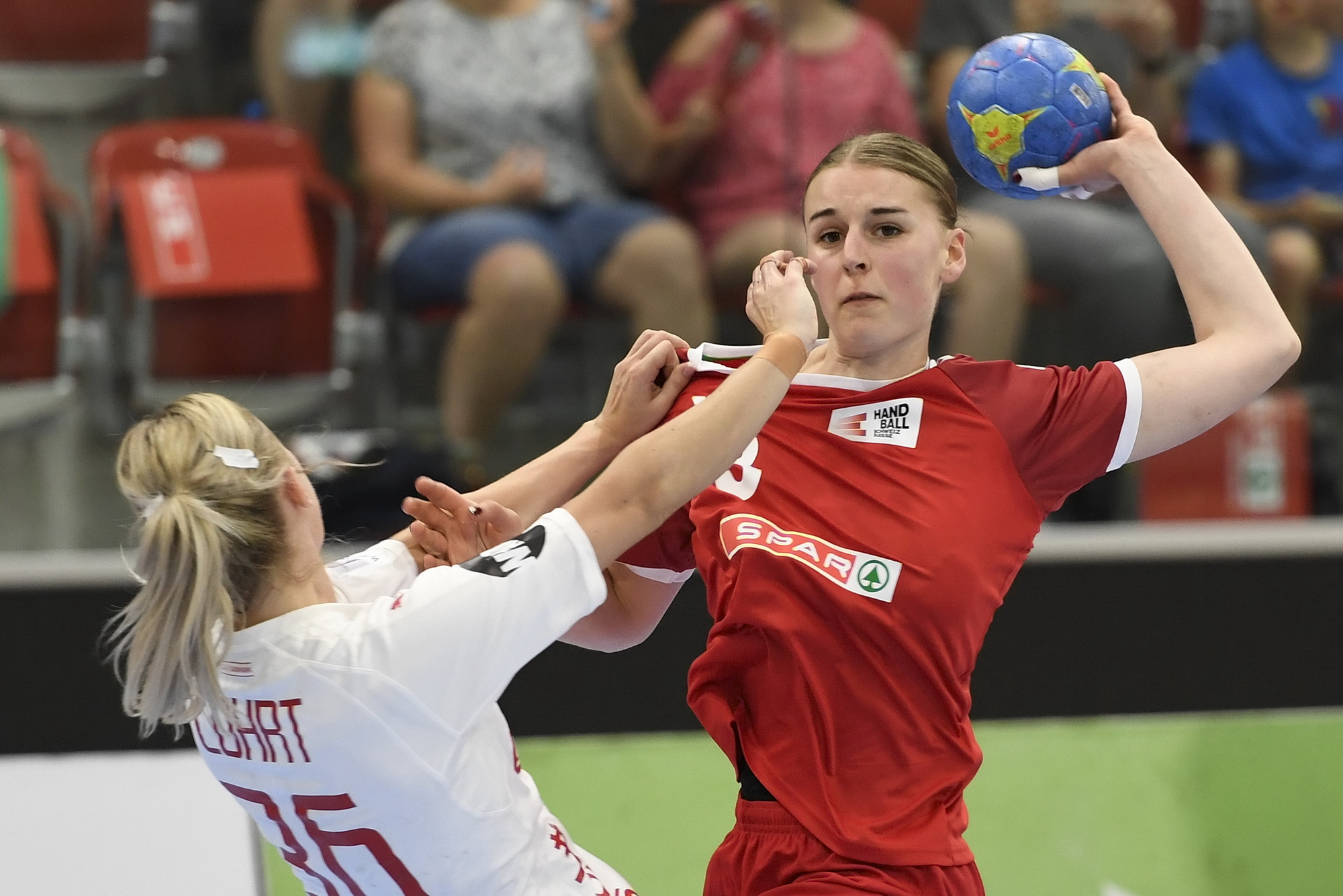 Xenia Hodel im WM-Playoff-Heimspiel gegen Dänemark. (Alexander Wagner, 05.06.2019)