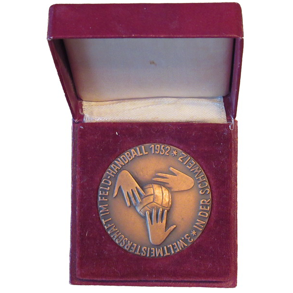 1952 Juni Bronzemedaille von der 3. Feldhandball-Weltmeisterschaft von Emil Worni