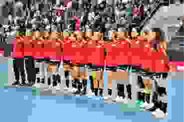 Die Schweizerinnen in Kraljevo vor dem Spiel gegen Serbien. (25.09.2019) Die Schweizerinnen in Kraljevo vor dem Spiel gegen Serbien. (25.09.2019)