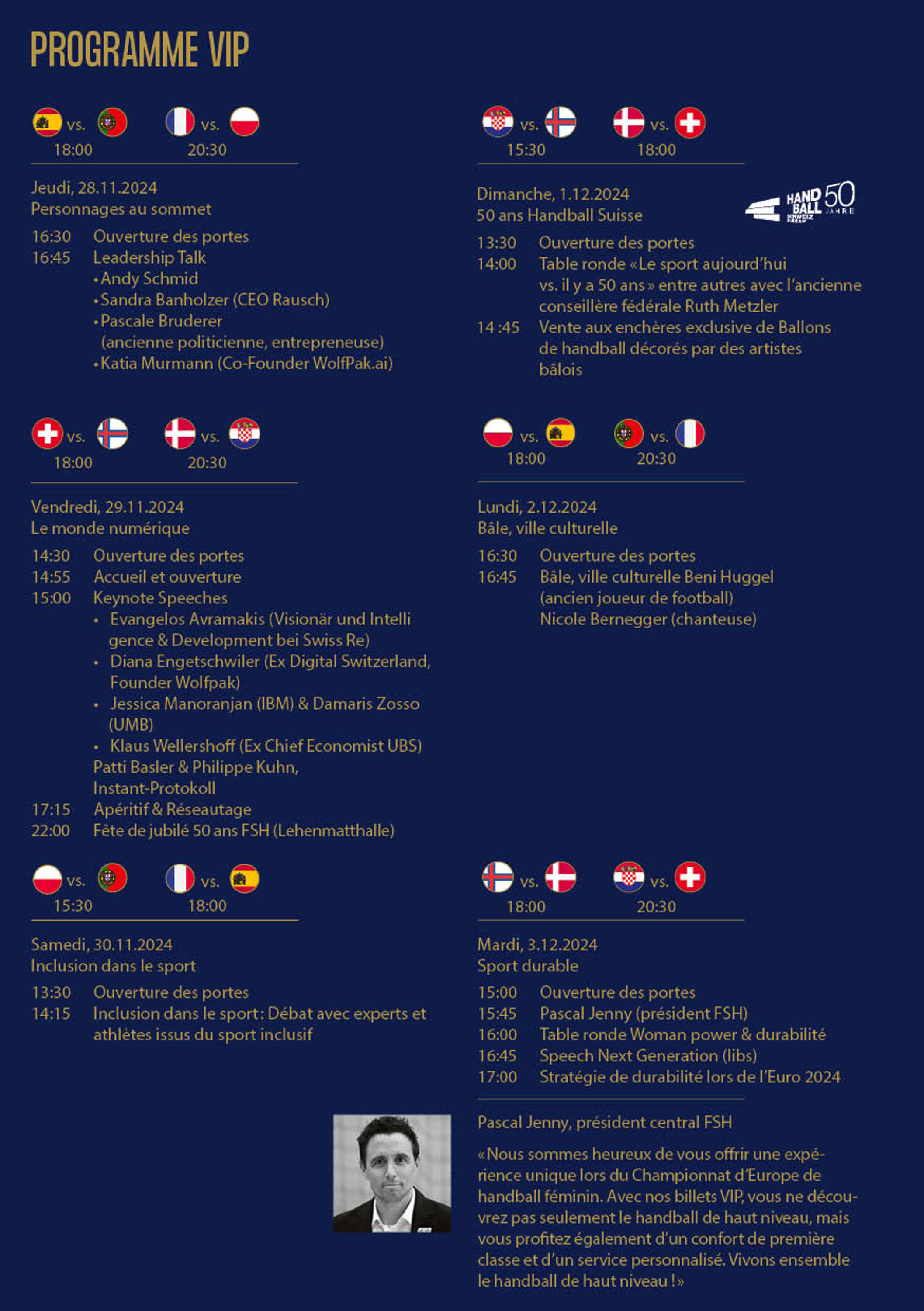 VIP programme cadre horaire actualisé