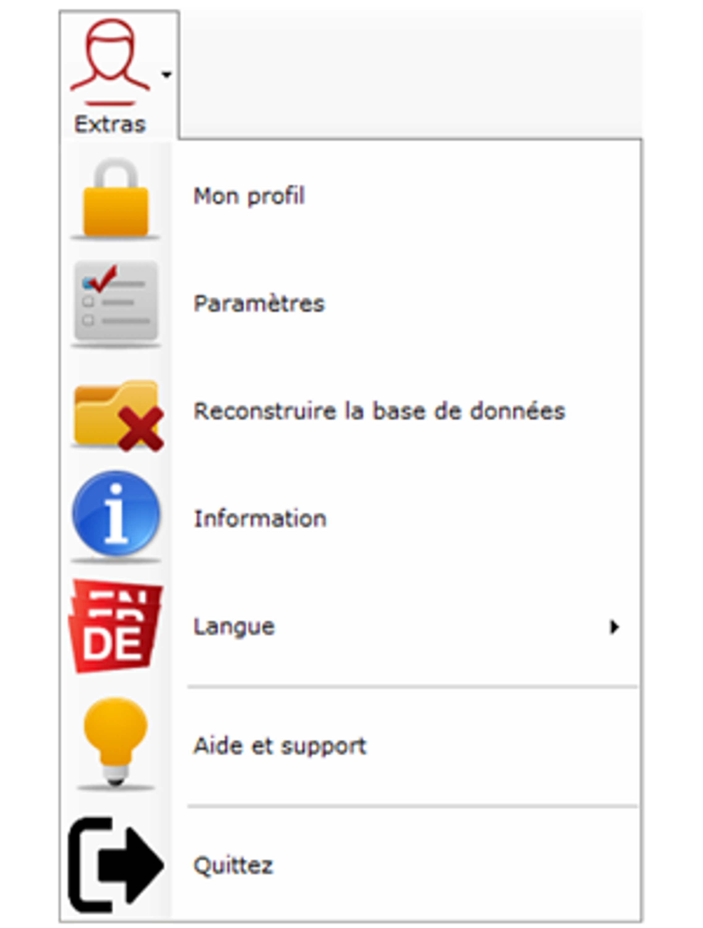LT 10 0 Menu Extras FR