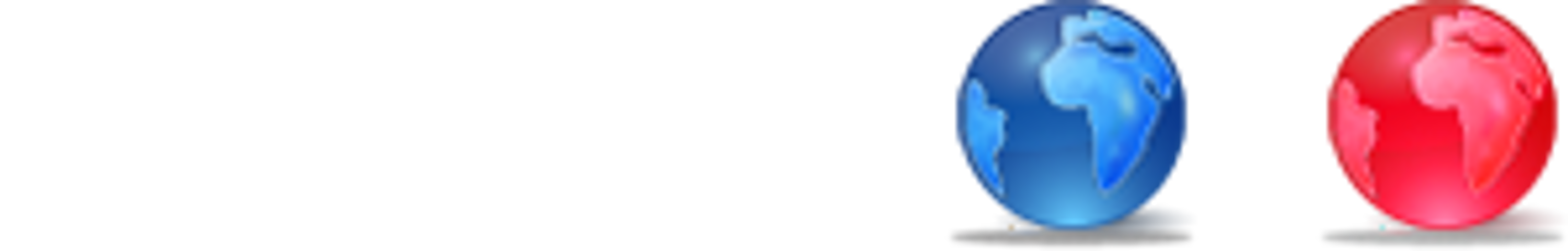 Weltkugel Blau Rot 300X48