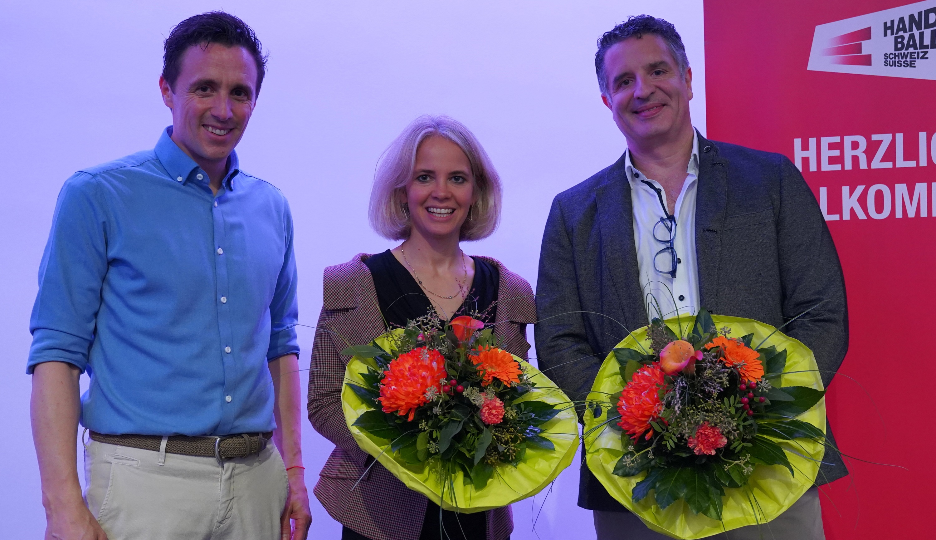 Pascal Jenny, Laila Tobler, Alexander Konstantinidis an der MV in Olten 2023