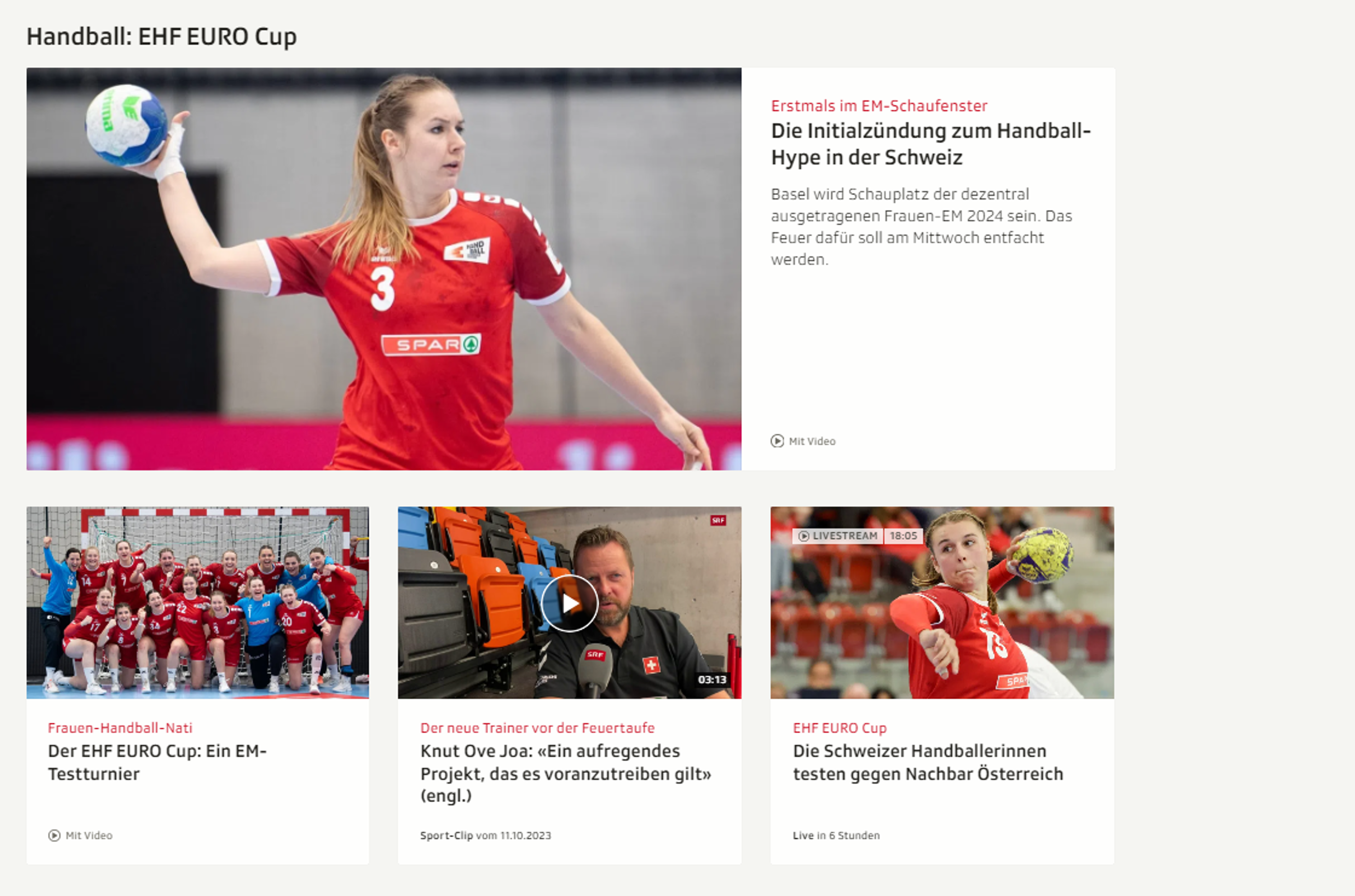Screenshot SRF Sport
