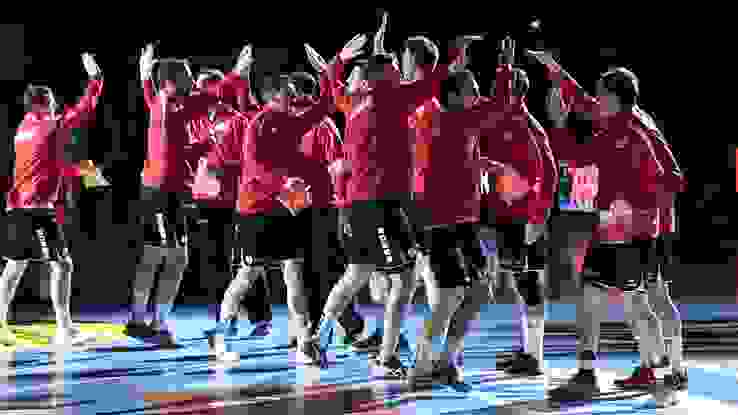 Die Schweizer Mannschaft vor dem Spiel gegen Portugal. (Alexander Wagner) Die Schweizer Mannschaft vor dem Spiel gegen Portugal. (Alexander Wagner)