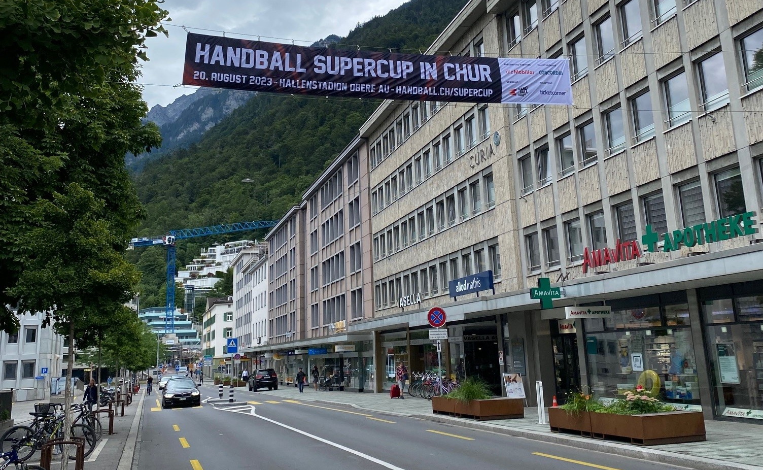 Werbebanner in der Stadt Chur