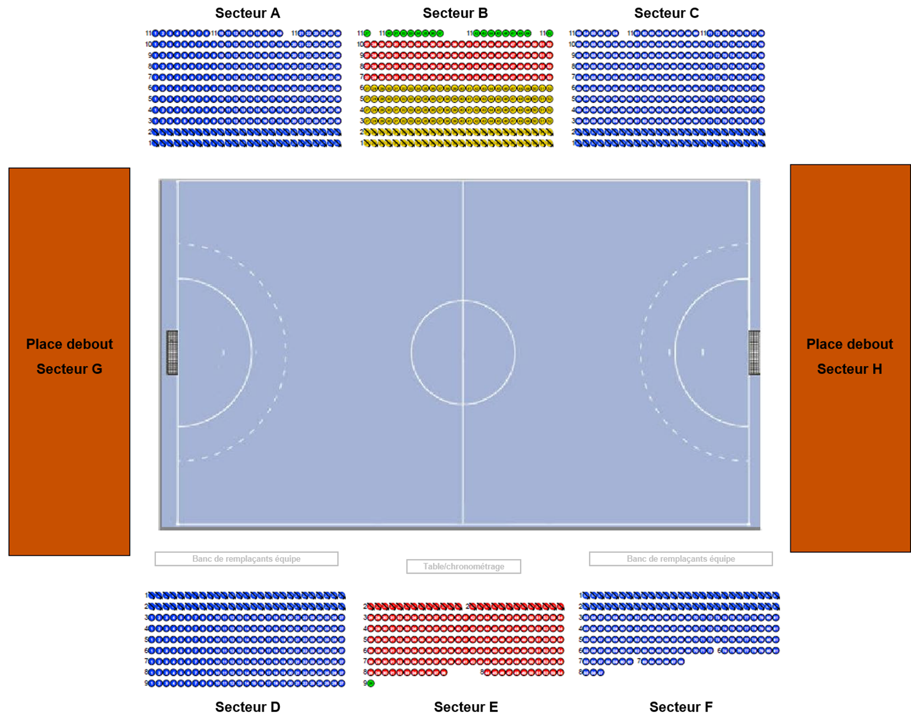 Plan de la salle Mobiliar Arena, Gümligen