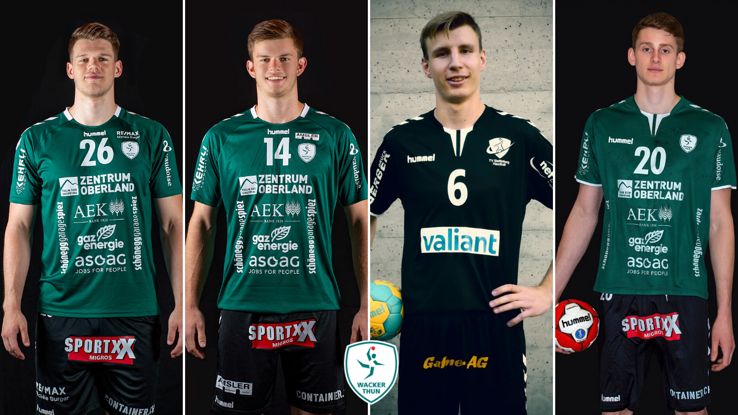 v.l.: Ron Delhees und Dario Lüthi bleiben bei Wacker, Ivan Chernov stösst dazu. Noah Haas verlässt Thun (Roland Peter) v.l.: Ron Delhees und Dario Lüthi bleiben bei Wacker, Ivan Chernov stösst dazu. Noah Haas verlässt Thun (Roland Peter)