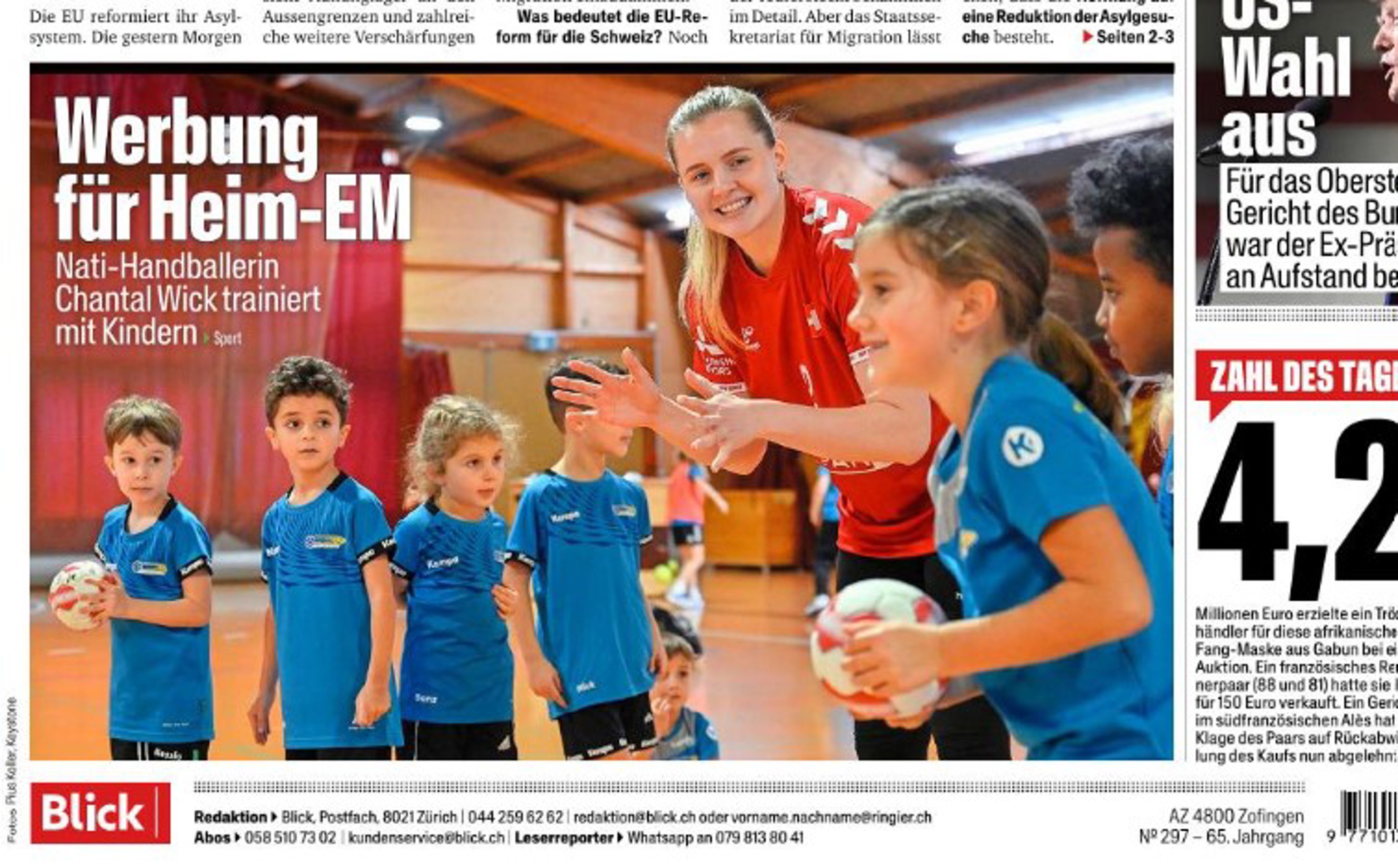 Titelseite Blick, 21. Dezember 2023