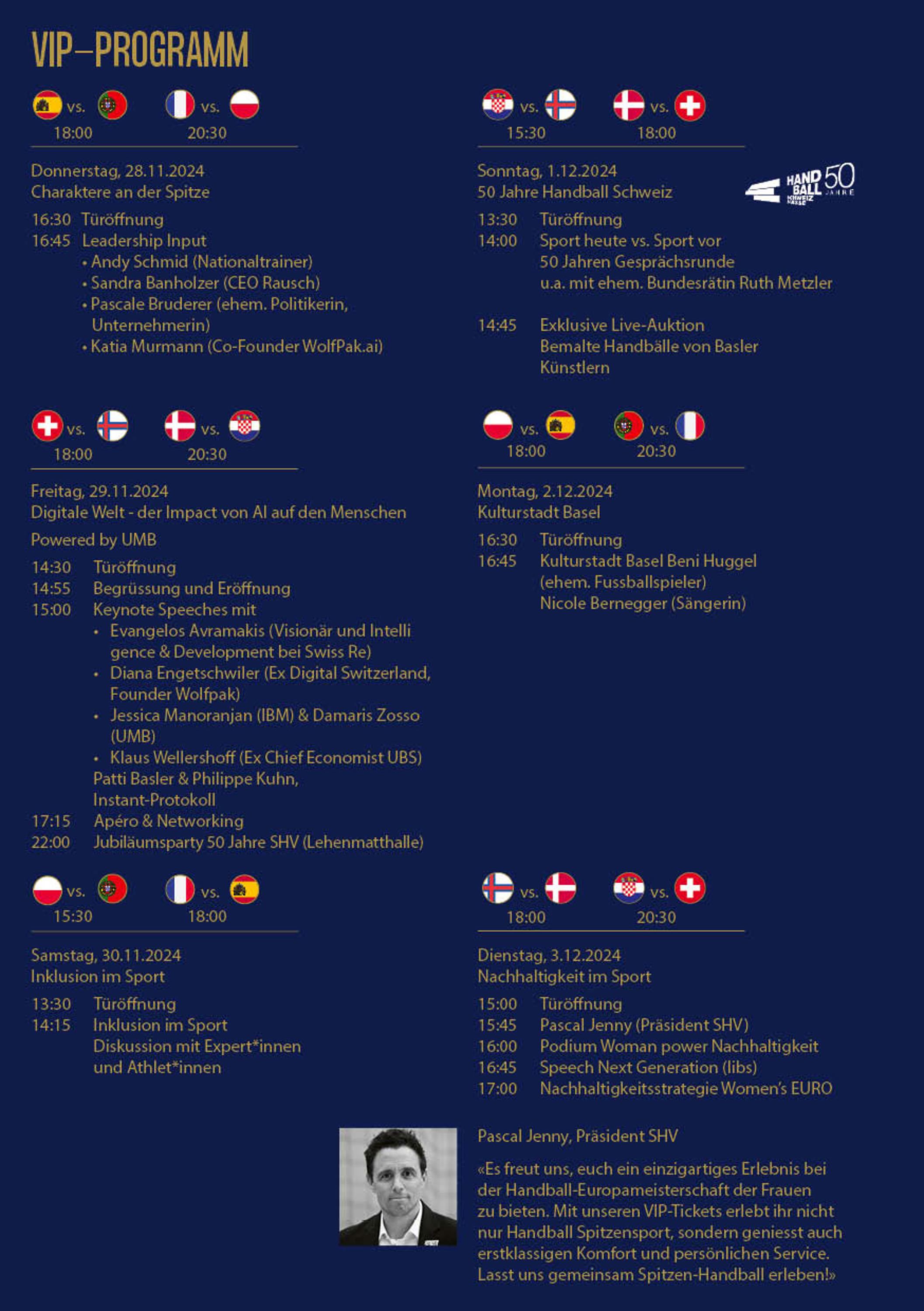 VIP Programm aktualisierte Zeiten