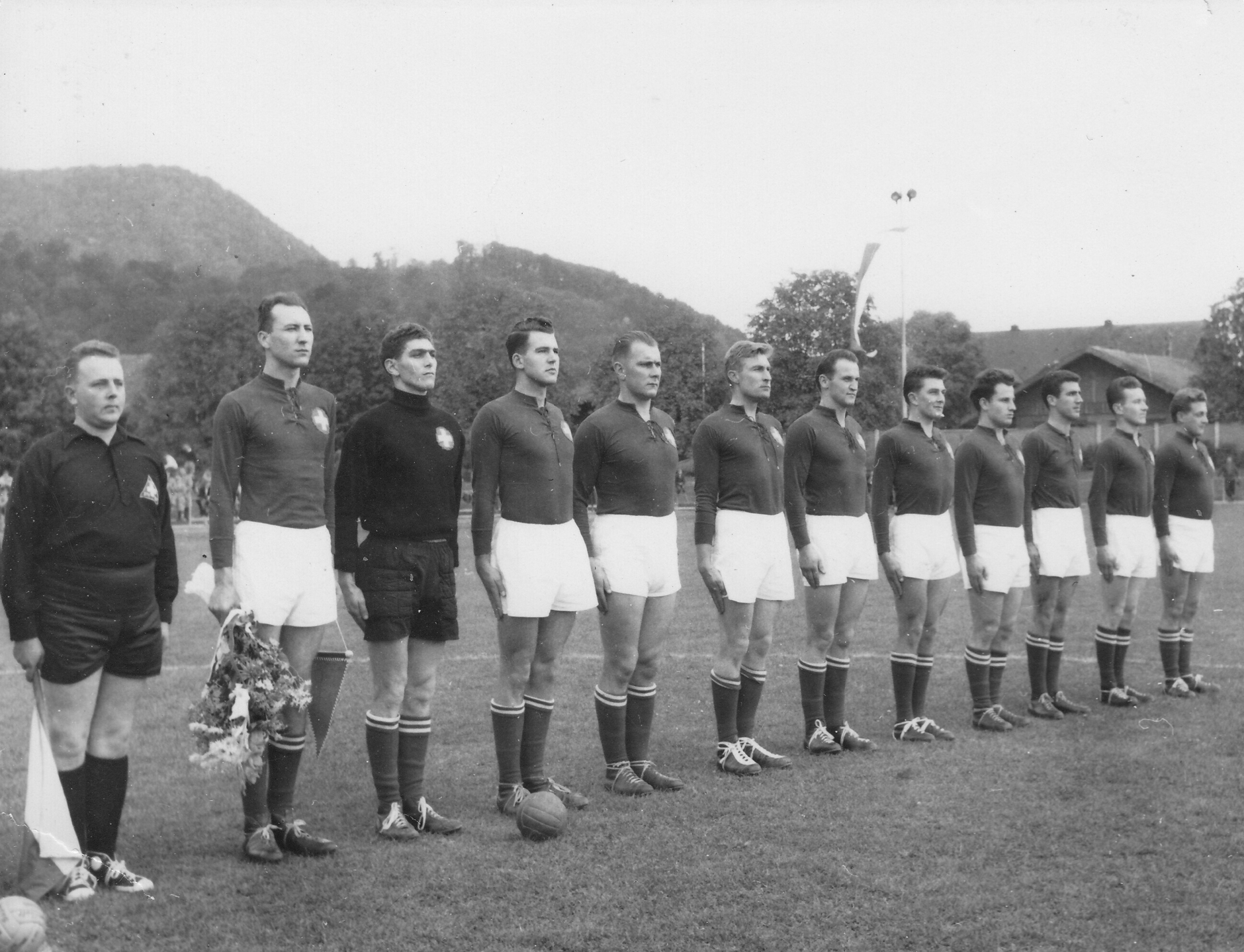24.10.1954 Schweiz - Saarland  14:14 (7:9) in Liestal Stadion Gitterli
