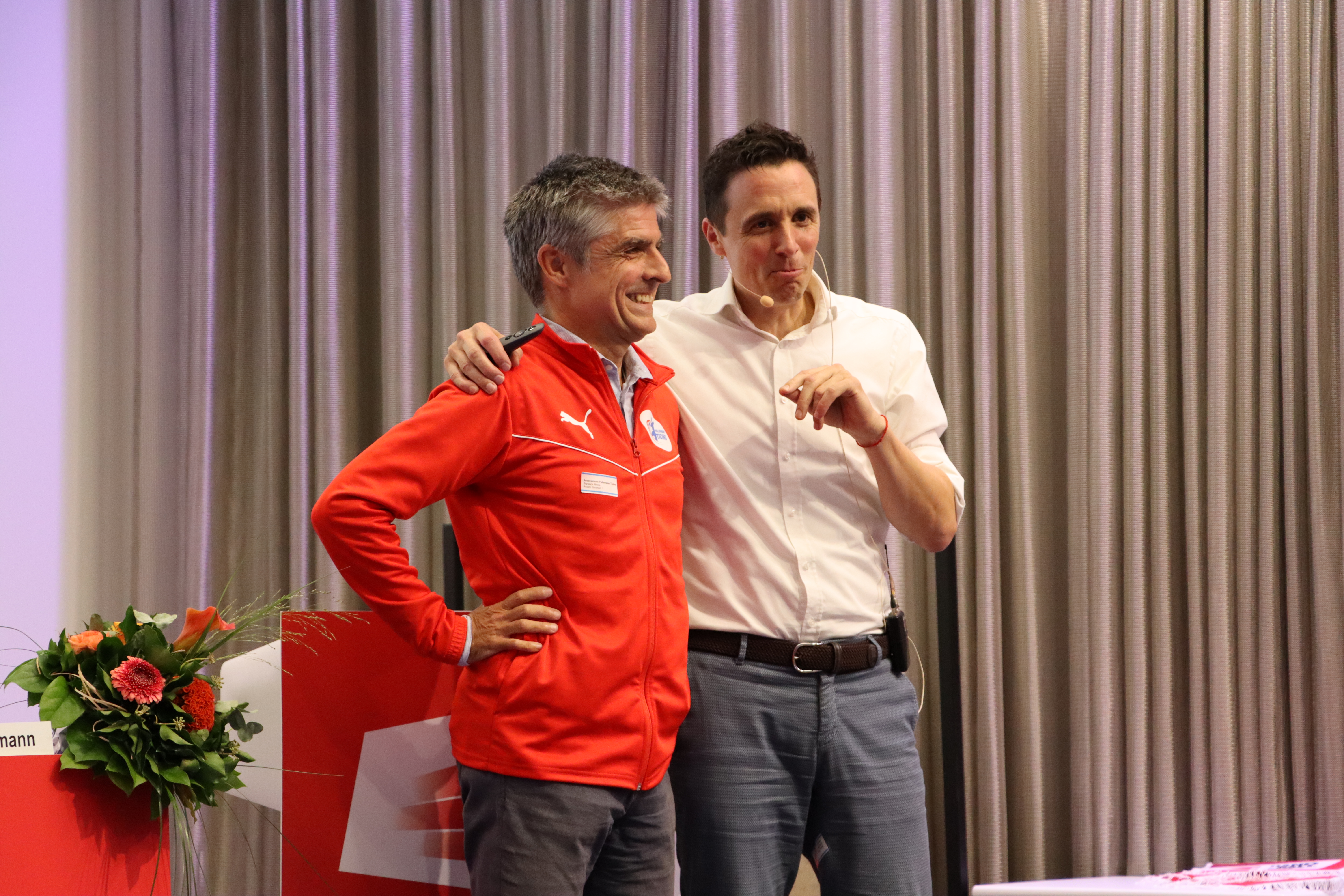 Nicola Bignasca (l.) informierte über das Projekt "Pallamano Ticino"