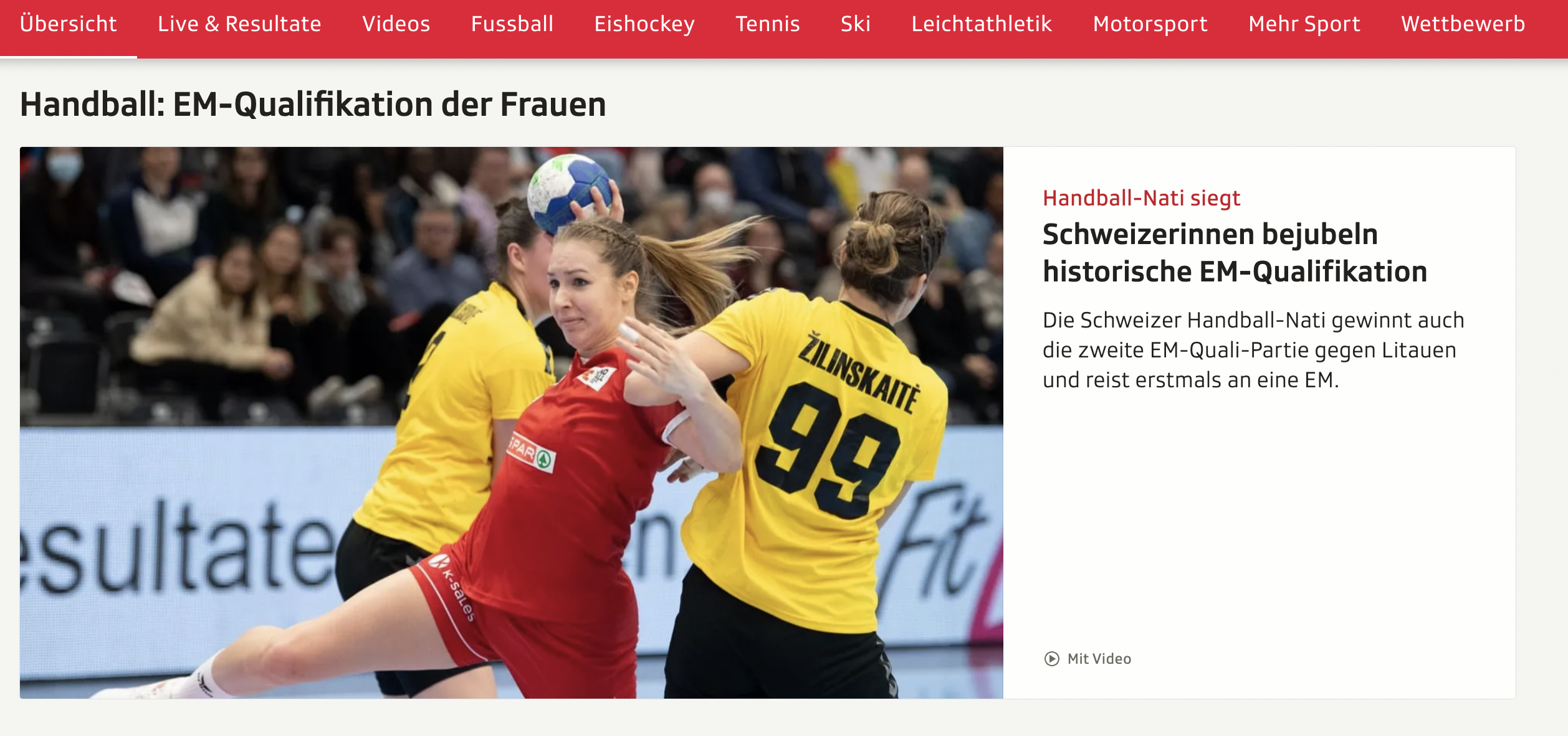 SRF über Frauen-EM-Qualifikation