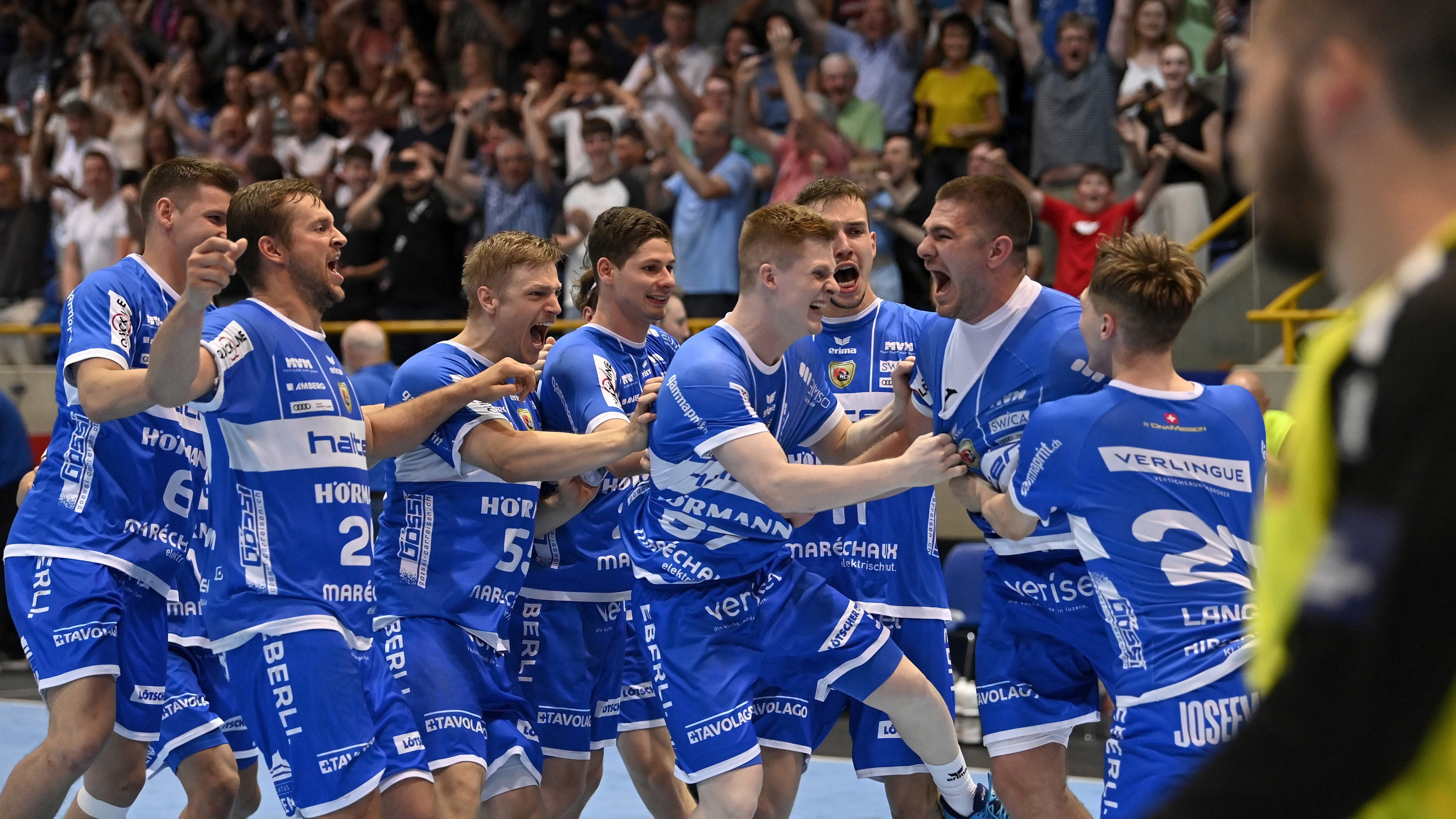 Jubel HC Kriens-Luzern Spiel 3 Playoff-Final